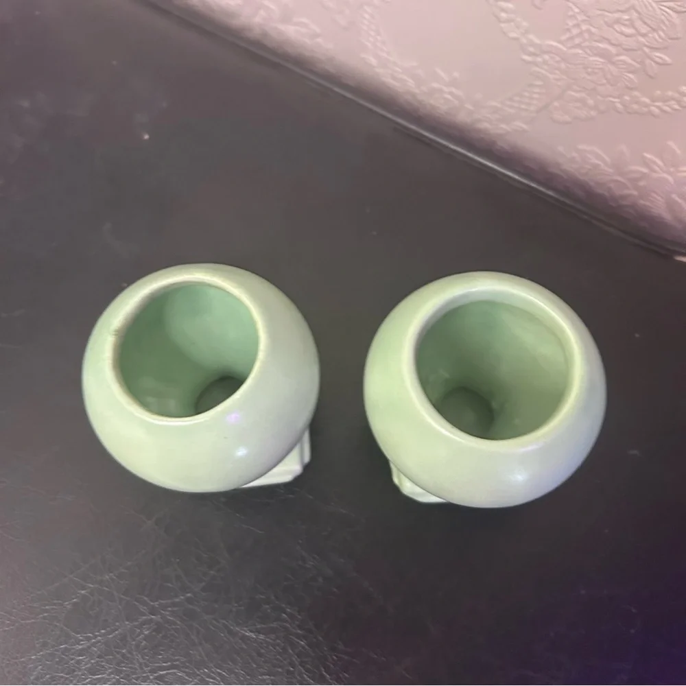 Mint Green Ceramic Globe Votive Candle Holders - vintage bulb candle holders